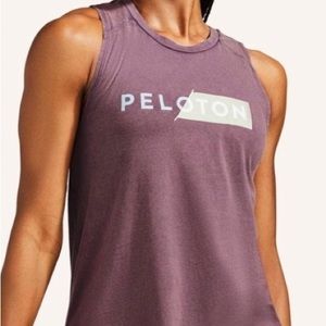 peloton logo purple muscle tee
